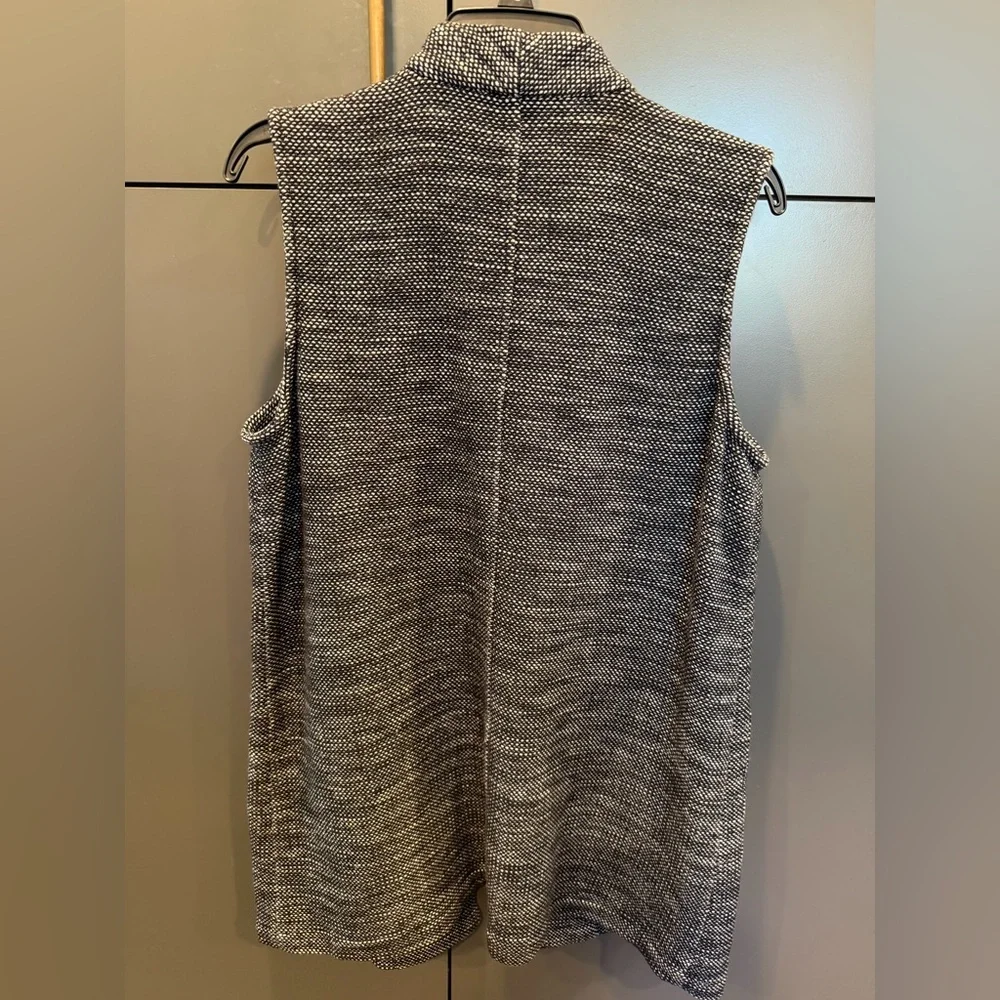 Eileen Fisher Organic Cotton Tweed Open Front Pocket Vest Women’s Size S